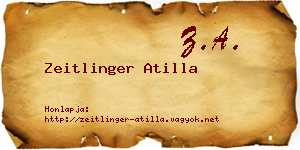 Zeitlinger Atilla névjegykártya